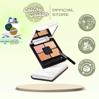 [GOGO TALES] Che Khuyết Điểm Gogo Tales 4 Ô Vỏ Trắng Đen Kèm Cọ, Moisturizing Concealer, 4.8 (GT759)