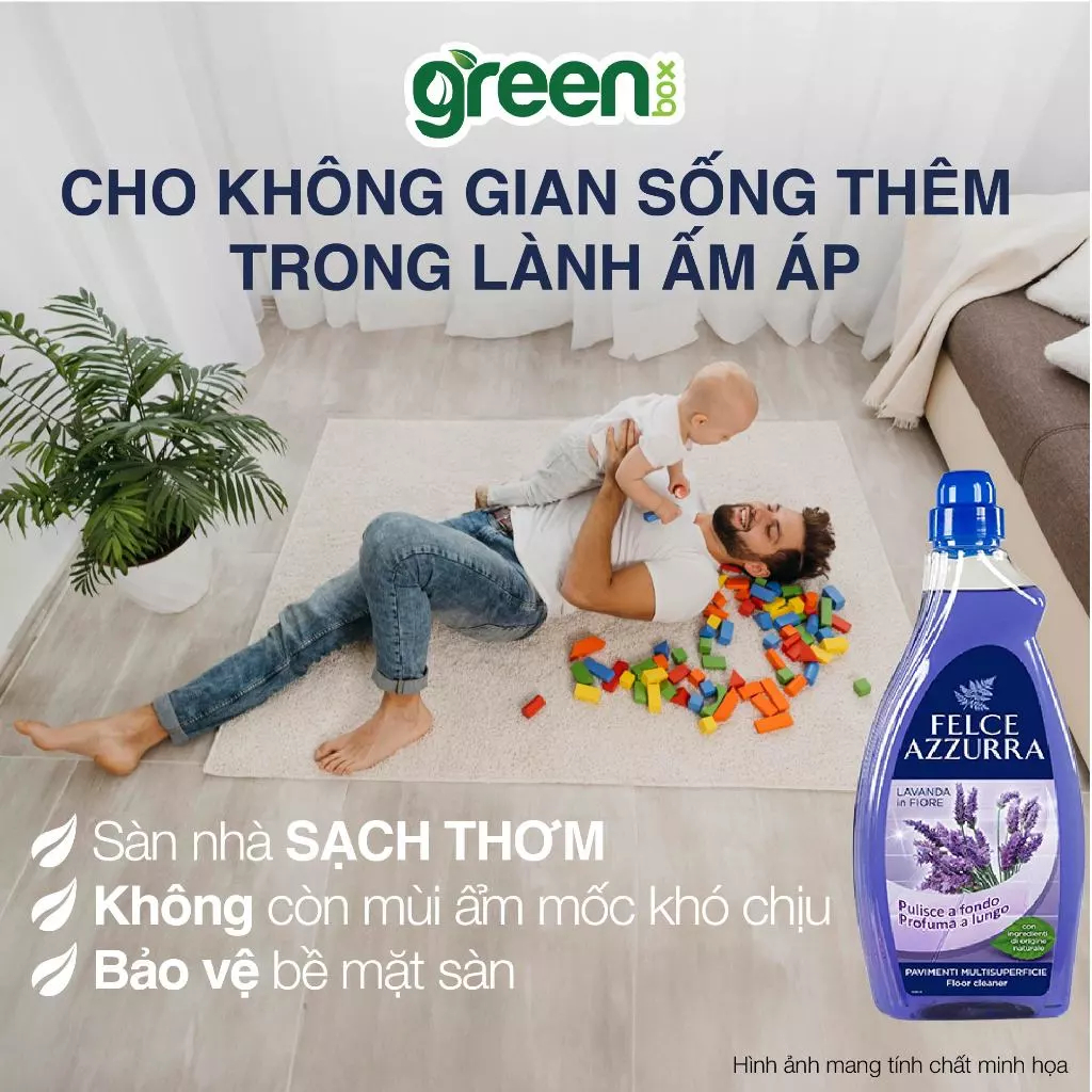 Nước lau sàn hữu cơ hương nước hóa cao cấp  Felce Azzurra - 1000ml -NK Ý