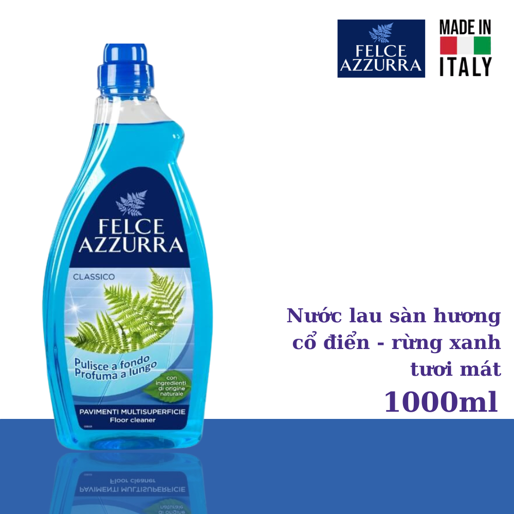 Nước lau sàn hữu cơ hương nước hóa cao cấp  Felce Azzurra - 1000ml -NK Ý