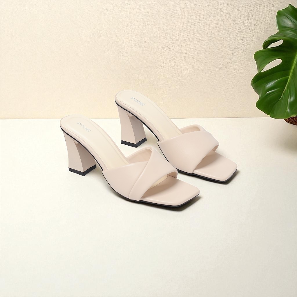 Guốc Cao Gót Nữ 7cm Kiểu Quai Ngang Pixie H090