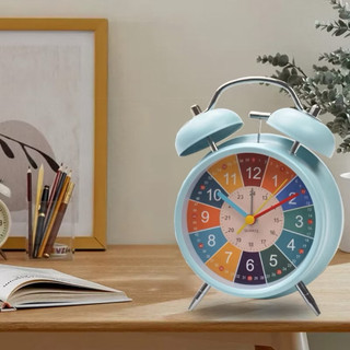 Đồng hồ báo thức để bàn chạy pin hai vỏ kim loại ĐH001