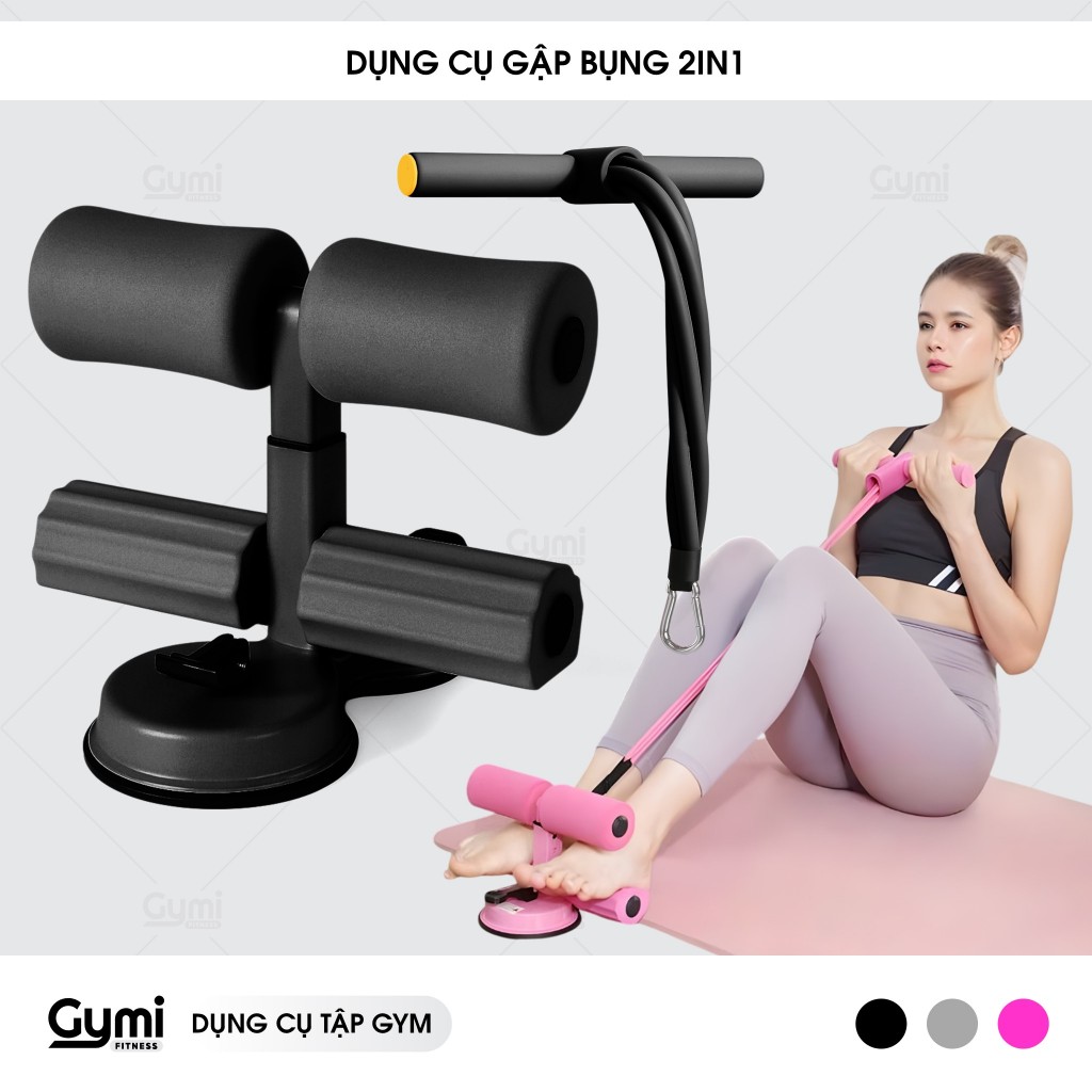 Dụng Cụ Gập Bụng 2 Trong 1 Có Dây Kháng Lực - Hỗ Trợ Tập Luyện Cơ Bụng, Tay, Eo Tại Nhà - GapBung2in1