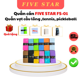 quấn cán FIVE STAR FS-01 Quấn vợt cầu lông tennis pickleball êm mềm thấm hút co dãn đàn hồi bám dính