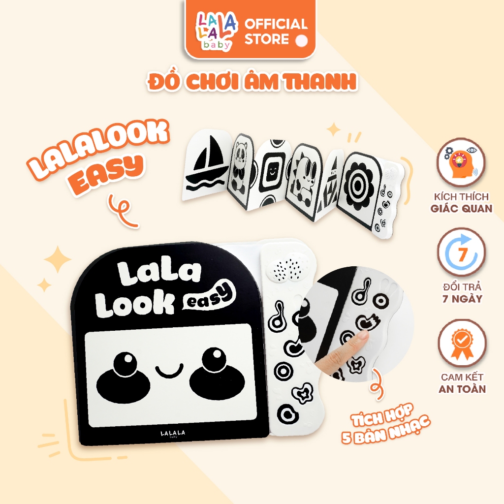 Sách âm thanh Lalalook Easy Lalala baby đồ chơi kích thích thị giác phát triển não bộ cho bé