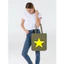 Túi Tote vải Canvas màu xanh sao vàng - cờ VIỆT NAM túi vải xanh lá CÓ KHÓA KÉO thời trang DU LỊCH đựng đồ tuie02