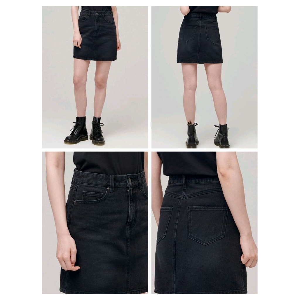 (BomoHouse) Chân váy ngắn kaki jean Musins@ xuất Hàn - dư xịn VNXK