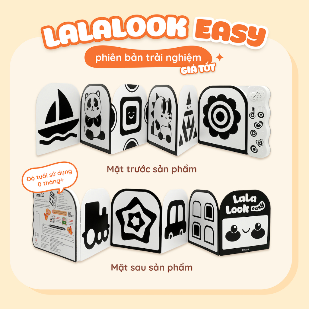 Sách âm thanh Lalalook Easy Lalala baby đồ chơi kích thích thị giác phát triển não bộ cho bé