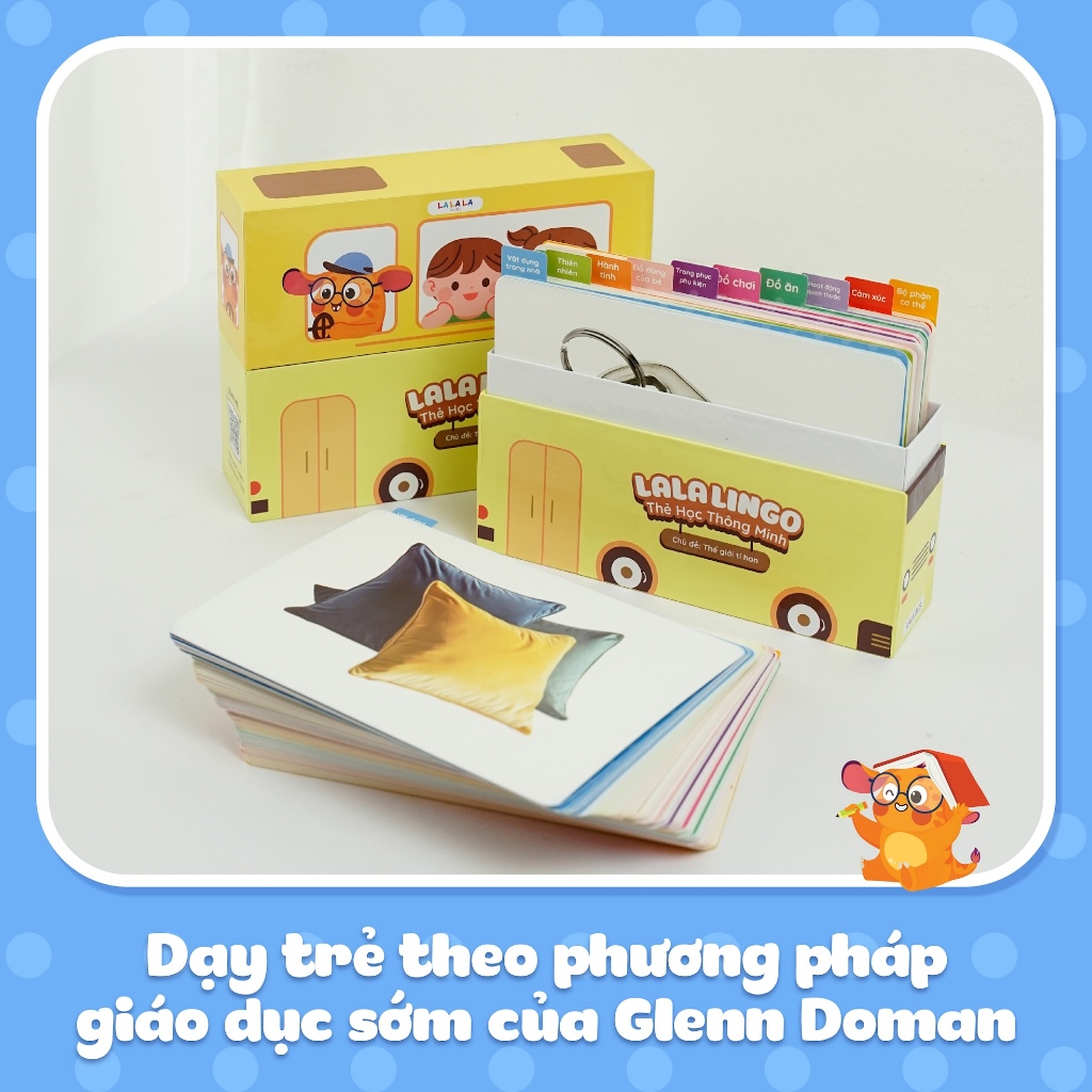 Thẻ học thông minh cho bé LalaLingo thẻ Flashcard song ngữ Anh Việt giáo dục sớm Lalala baby