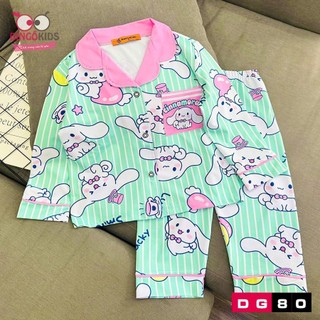 Sét đồ thun lạnh tay dài mặc ngủ bé gái in 3D tiểu thư xinh xăn dễ thương cho bé từ 10 đến 40kg