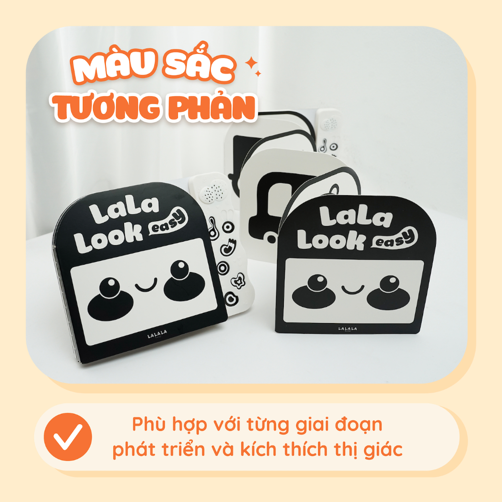 Sách âm thanh Lalalook Easy Lalala baby đồ chơi kích thích thị giác phát triển não bộ cho bé