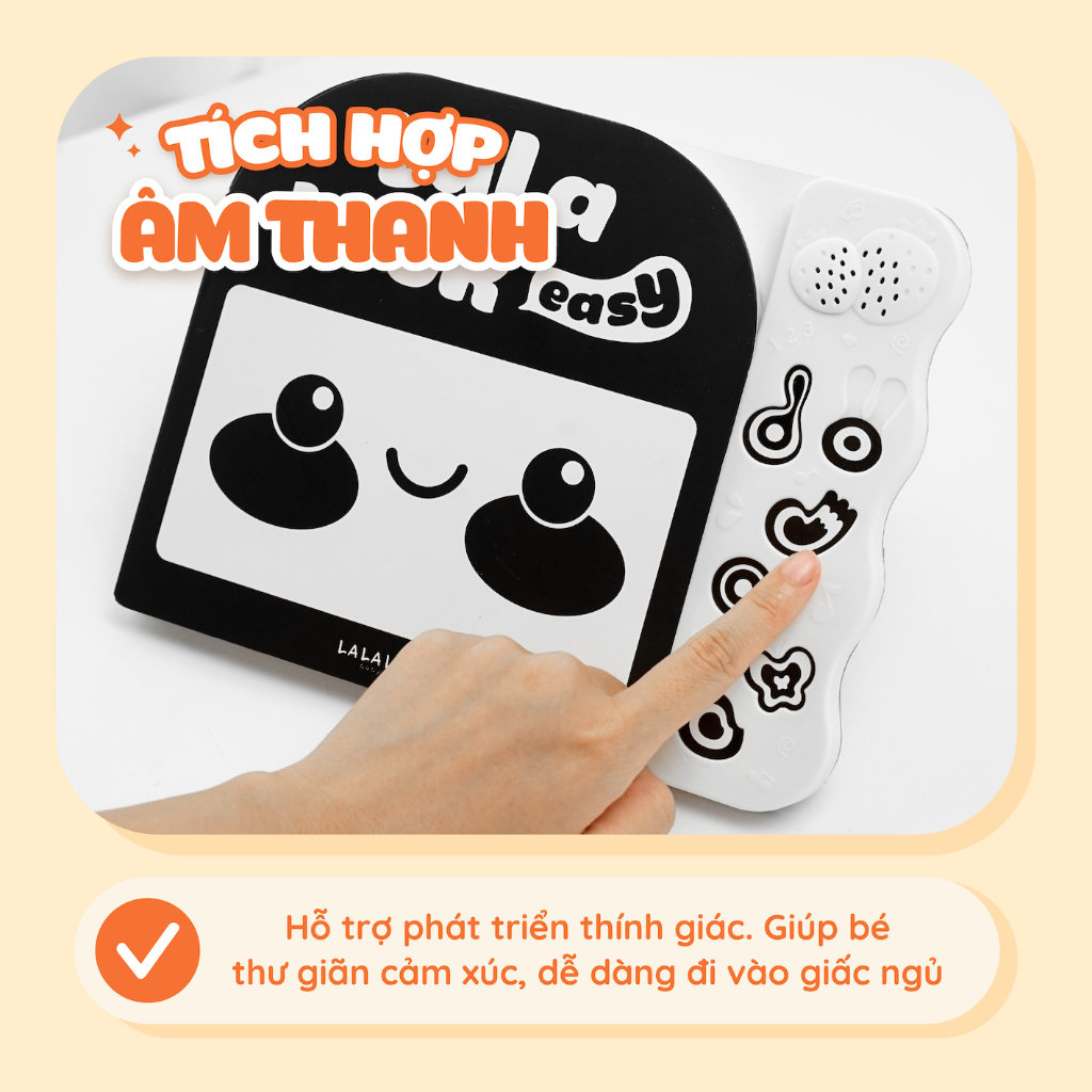 Sách âm thanh Lalalook Easy Lalala baby đồ chơi kích thích thị giác phát triển não bộ cho bé