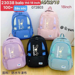 🎒 Balo Học Sinh 18 Inch Hình Thỏ Dễ Thương – CLOUDS LOVE – Nhiều Màu – Chống Thấm Nước