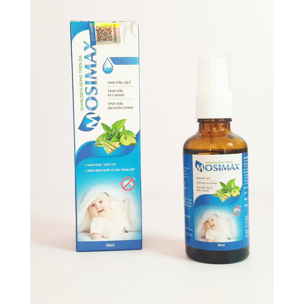 Xịt thảo dược chống muỗi MOSIMAX, giúp dịu da, mát da khi mẩn ngứa, sưng tây, muỗi đốt