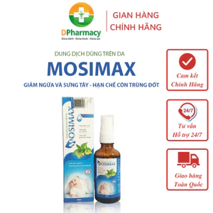 Xịt thảo dược chống muỗi MOSIMAX, giúp dịu da, mát da khi mẩn ngứa, sưng tây, muỗi đốt