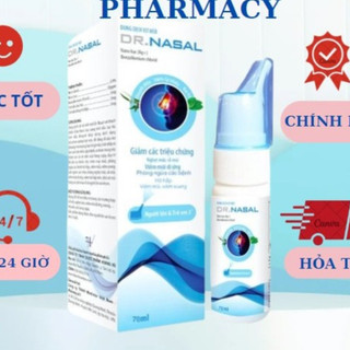 [✨CHÍNH HÃNG KÈM QUÀ] Dung Dịch Xịt Mũi Dr Nasal Kháng Khuẩn Nano Bạc Hỗ Trợ Nghẹt Mũi Cho Người Lớn 70ml