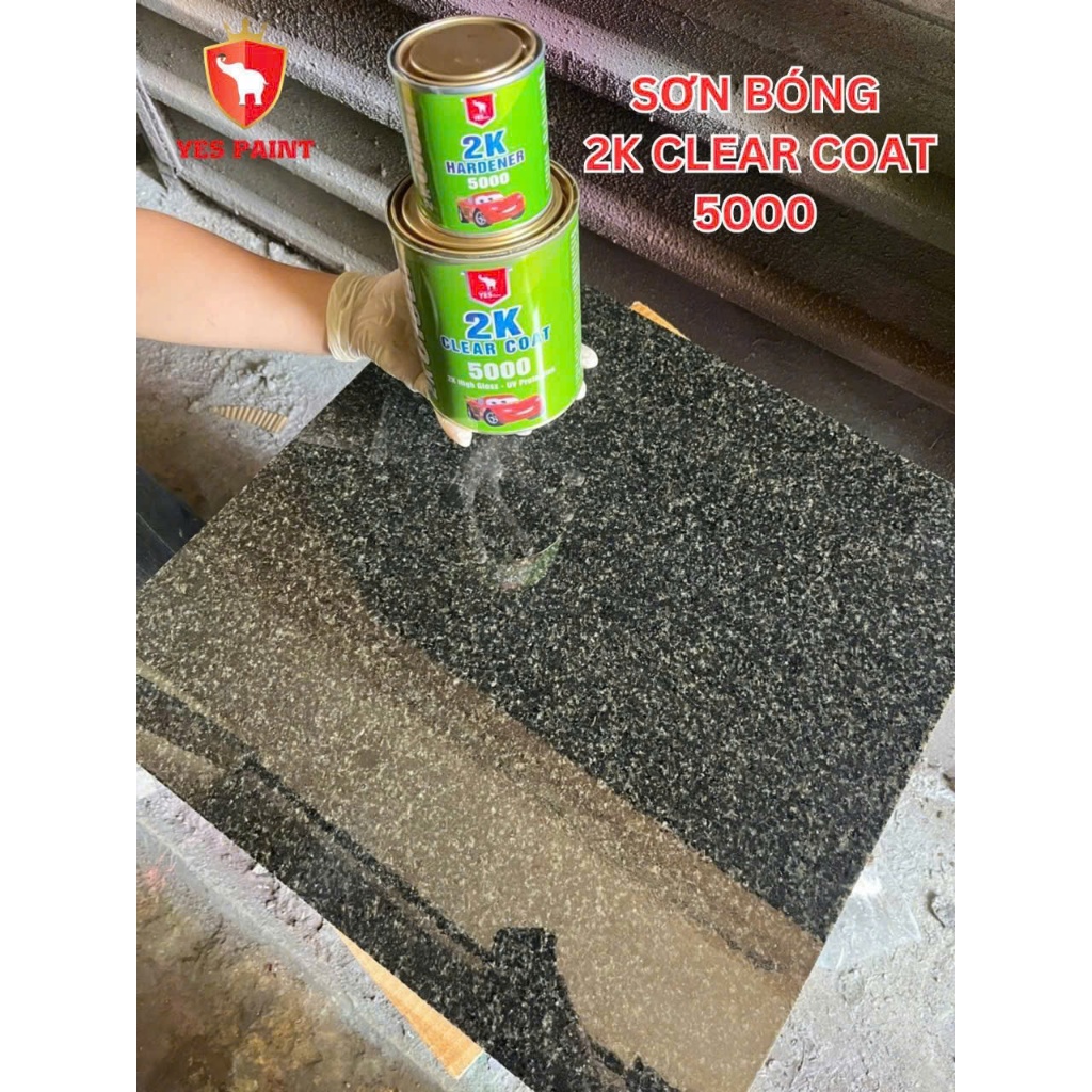 Bộ 1Kg Sơn Phủ Bóng Cao Cấp 2K Clear Coat 500 - Dùng cho chậu, gỗ, xe máy, ô tô - Chống