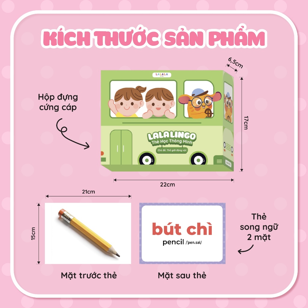 Thẻ học thông minh cho bé LalaLingo thẻ Flashcard song ngữ Anh Việt giáo dục sớm Lalala baby
