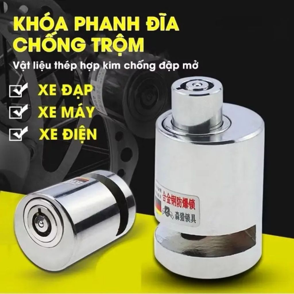 Khóa Phanh Đĩa Xe Máy Chống Trộm, Ổ Khóa Mini Nhỏ Gọn  FACE MASK.STORE