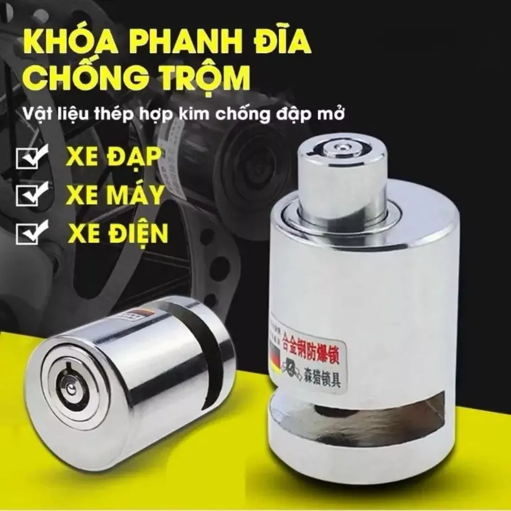 Khóa Phanh Đĩa Xe Máy Chống Trộm, Ổ Khóa Mini Nhỏ Gọn FACE MASK.STORE