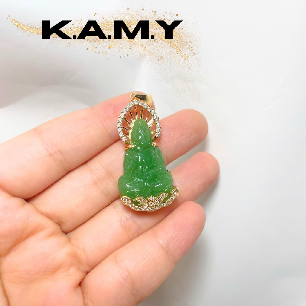 Mặt Dây Chuyền Hình Quan Âm Bồ Tác Ngồi Đài Sen May Mắn - Trang Sức KAMY
