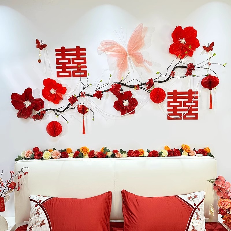 Set trang trí đám cưới mix cành lá phụ kiện - Kem Shop K109