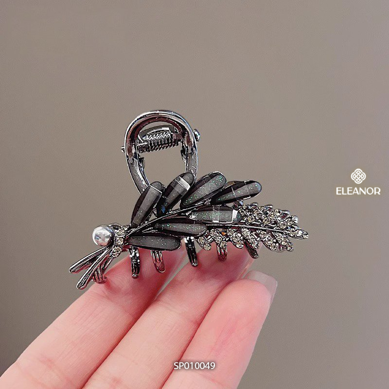 Kẹp tóc nữ Eleanor Accessories hình lúa mạch đính đá kẹp tóc càng cua nửa đầu phụ kiện tóc 10049