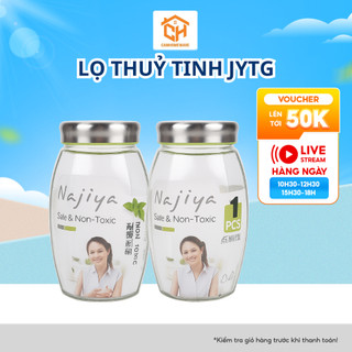 Lọ Thuỷ Tinh JYTG Nắp Inox Dáng Chum Đựng Hạt, Ngũ Cốc, Gia Vị…. Cam Homeware
