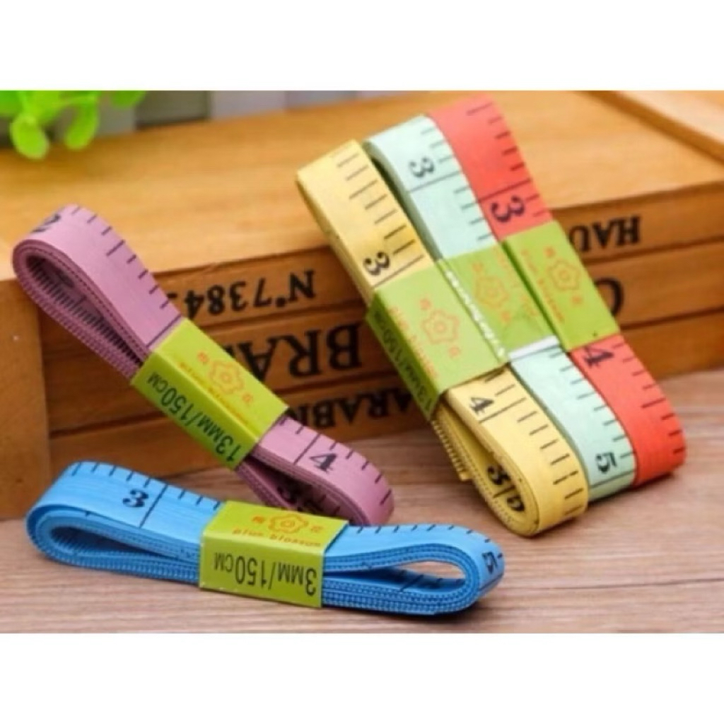 Thước Dây Mềm 1.5M, Thước Đo Vòng Eo, Chiều Cao, May Đồ Tiện Lợi Nhiều Màu, Có Đầu Sắt