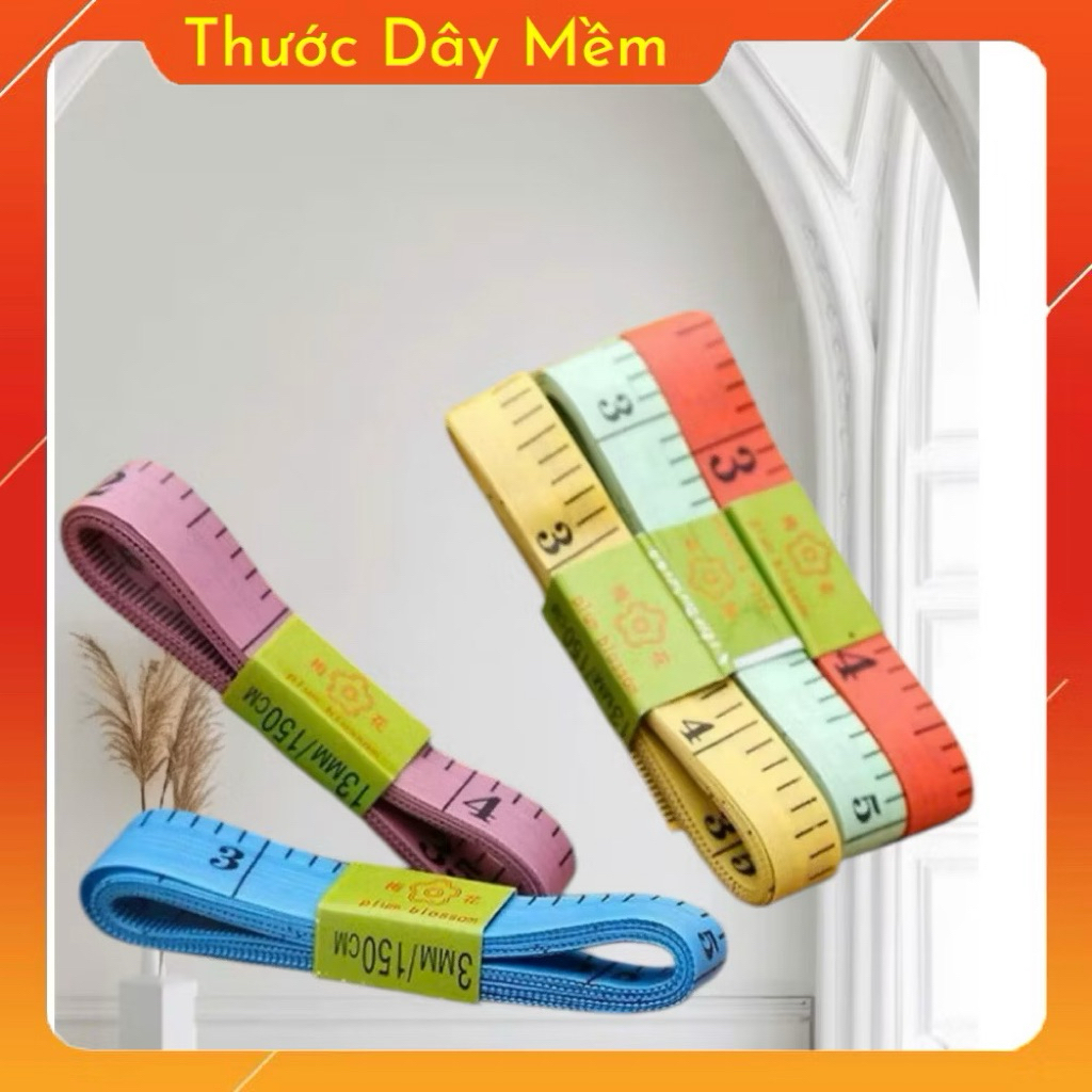 Thước Dây Mềm 1.5M, Thước Đo Vòng Eo, Chiều Cao, May Đồ Tiện Lợi Nhiều Màu, Có Đầu Sắt
