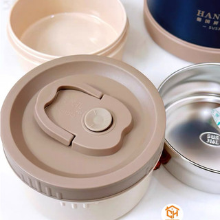 Hộp đựng cơm giữ nhiệt inox 2-3-4 ngăn có quai xách, hộp đựng cơm giữ nhiệt 24h cho nhân viên văn phòng Cam Homeware