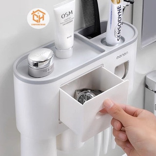 Bộ Nhả Kem Đánh Răng Tự Động, Kệ Để Đồ Phòng Tắm Cao Cấp Oenon Cam Homeware