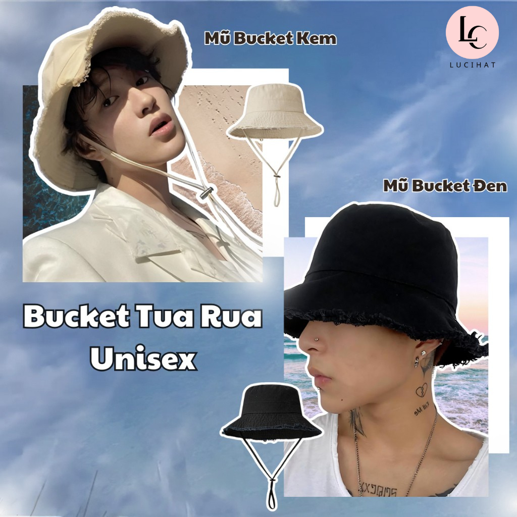 Mũ bucket tua rua trơn vải kaki mềm mịn , nón tai bèo vành rộng cá tính dành cho nữ phong cách thời trang hàn quốc