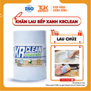 [Combo 2] Cuộn 100 tờ khăn giấy lau bếp xanh Krclean 20x20cm - khăn giấy đa năng - giấy lau bếp - lau chén bát - bếp ga