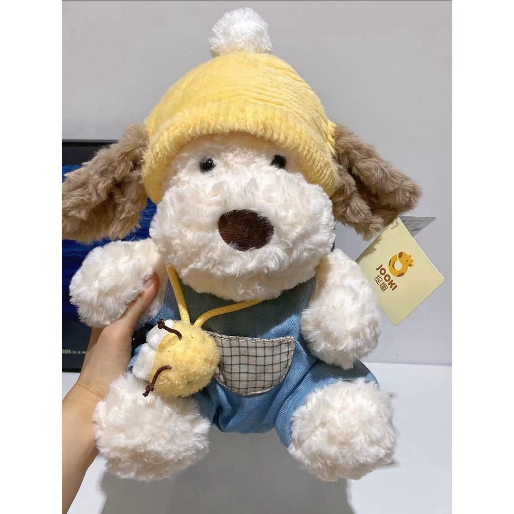 Gấu Thú Bông Puppy Cún Chó Đi Học Nón Vàng Bận Yếm Đeo Vòng Cổ Con Ong Quà Tặng Độc Đáo Lông Xù Siêu Mềm Mịn Dễ Thương