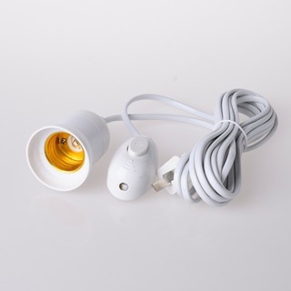 Đui chuôi đèn E27 có công tắc treo gần phích cắm dây điện dài 4m có móc treo đèn đuôi xoáy 27mm