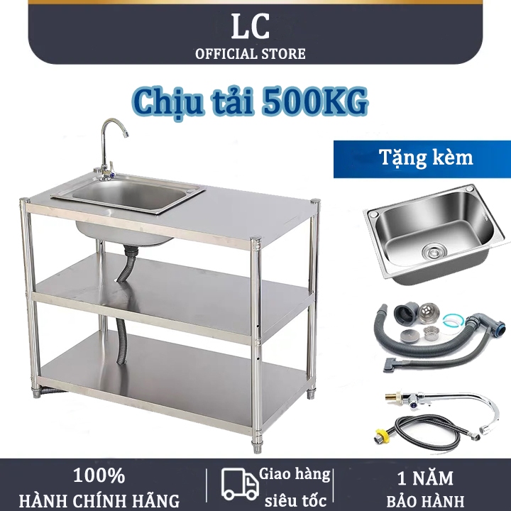 Chậu Rửa Chén 1 Hộc 1 Cánh 304 Inox Có Chân Bàn Thao Tác Nhà Bếp 2、3 ...