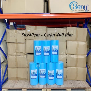 [400 tấm] Vải trải y tế dùng 1 lần - Khăn vải không dệt y tế Seny trải bàn khám bệnh 50x40cm - Dày 40gsm