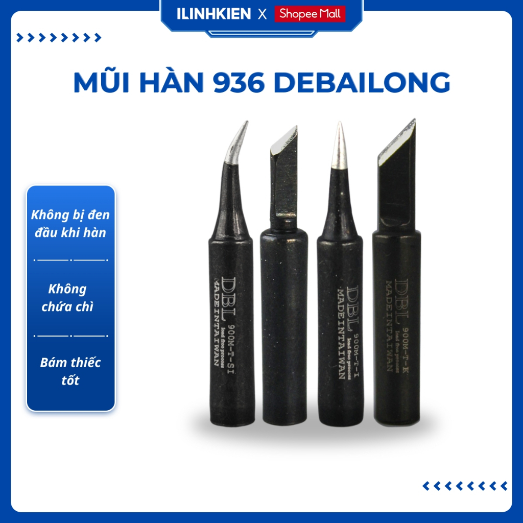 Mũi hàn đầu mỏ hàn 936 gia nhiệt nhanh bám thiếc tốt chính hãng ilinhkien