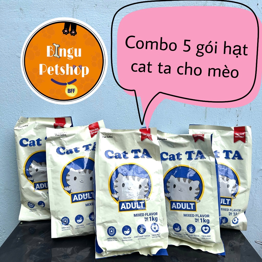 [COMBO 5KG] Thức ăn hạt dành cho mèo CAT TA - Túi Seal | Shopee Việt Nam