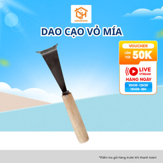 Dao cạo vỏ mía, vỏ cây lưỡi thép cán gỗ sắc bén cầm chắc tay dùng cho quán và gia đình Cam Homeware