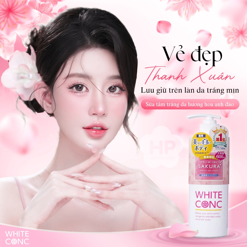 Sữa Tắm Giúp Cấp Ẩm Và Dưỡng Trắng Da White Conc Body Shampoo Cii Sakura (600mL)
