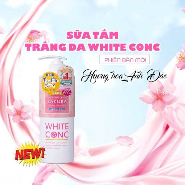 Sữa Tắm Giúp Cấp Ẩm Và Dưỡng Trắng Da White Conc Body Shampoo Cii Sakura (600mL)