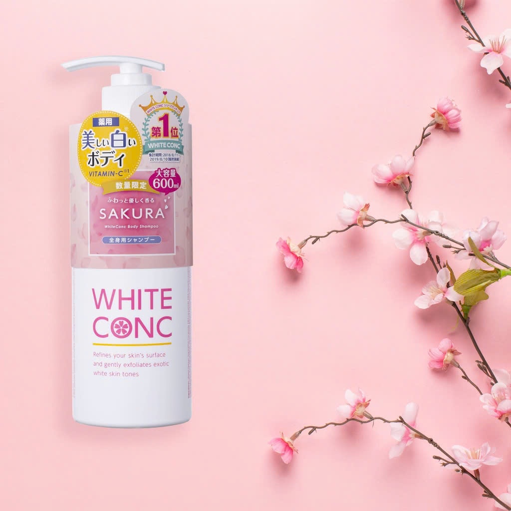 Sữa Tắm Giúp Cấp Ẩm Và Dưỡng Trắng Da White Conc Body Shampoo Cii Sakura (600mL)