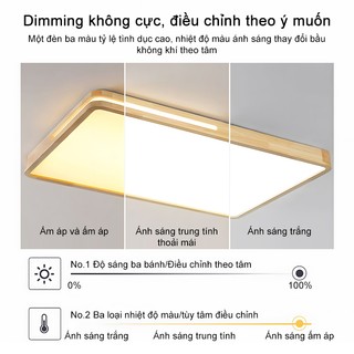 Đèn trần GOGEOUS decor trang trí phòng khách phòng ngủ khách sạn với 3 loại ánh sang có điều khiển