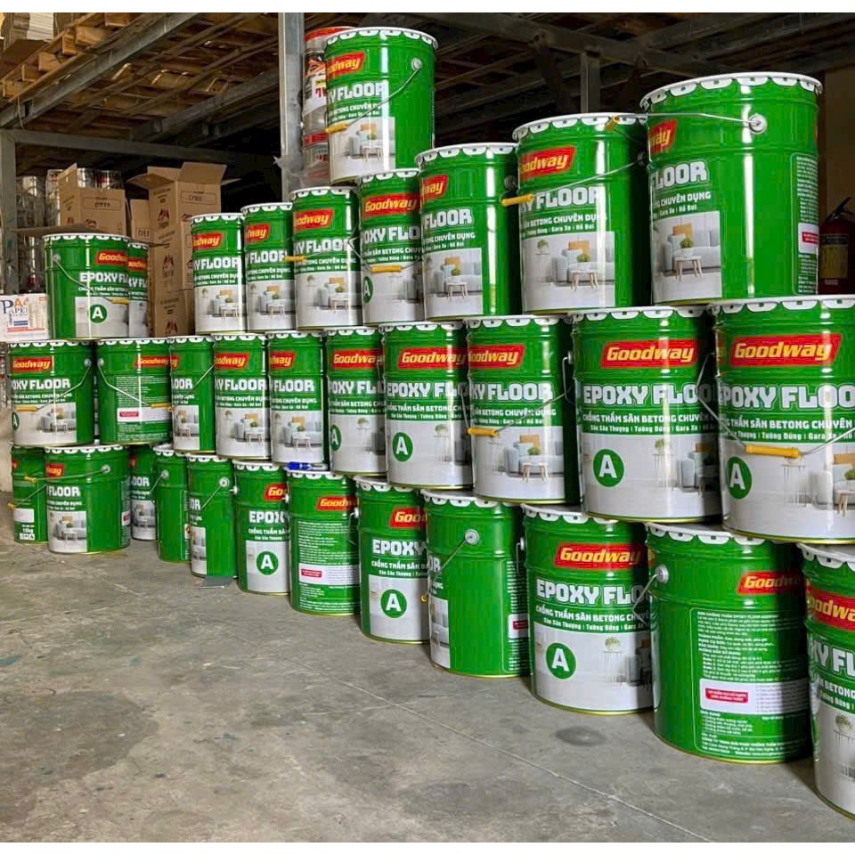 {Bộ 1Kg} Sơn Sàn Chống Thấm EPOXY FLOOR GOODWAY-Sơn chống thấm sân thượng, tường, kho xưởng, hồ bơi