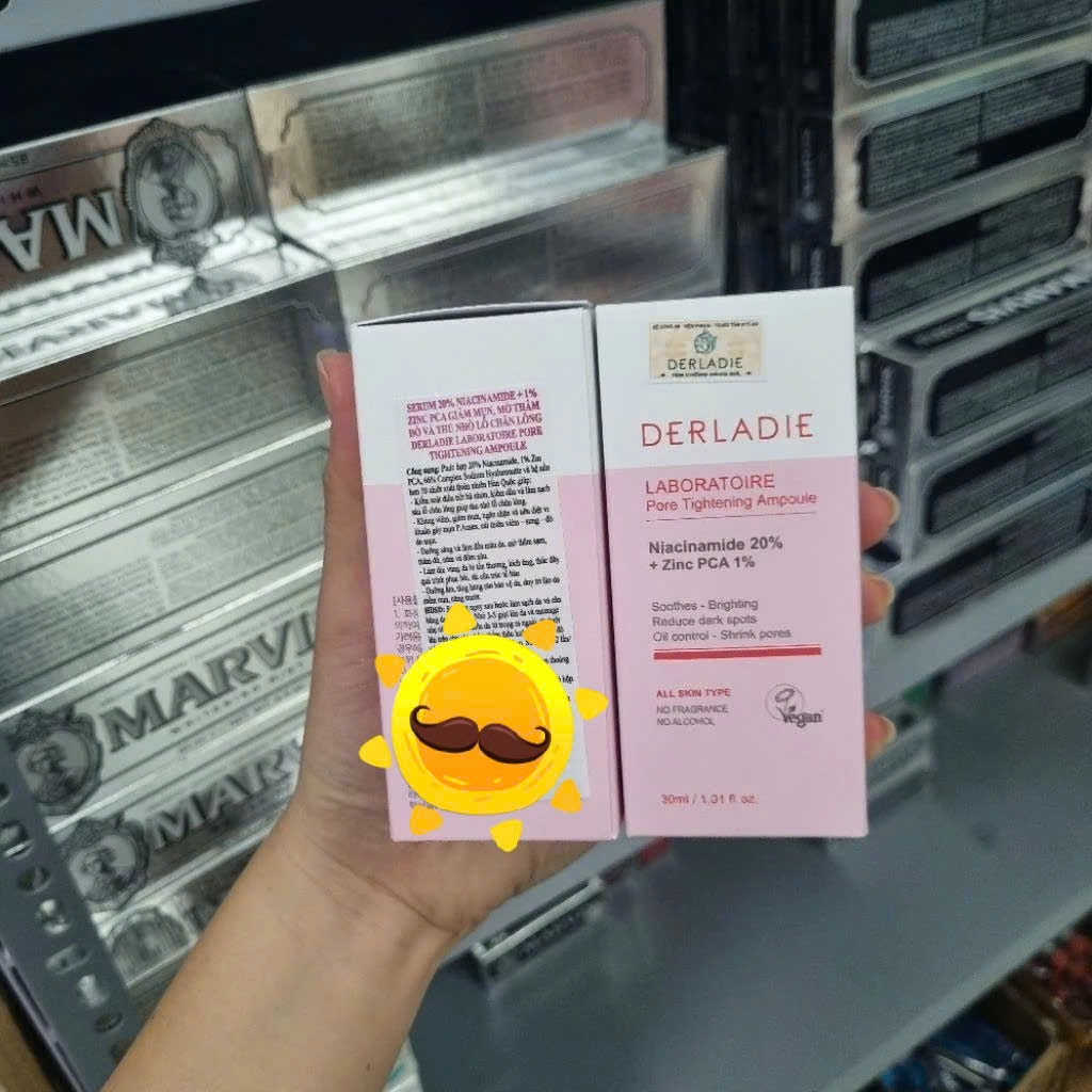 Serum Niacinamide 20% Derladie Laboratoire Pore Tightening Ampoule Giảm Dầu, Thu Nhỏ Lỗ Chân Lông 30ml