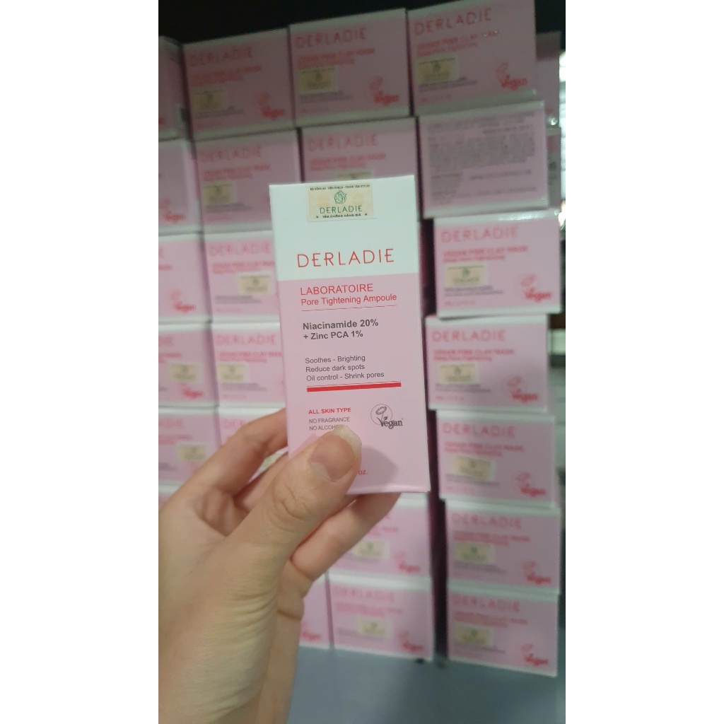 Serum Niacinamide 20% Derladie Laboratoire Pore Tightening Ampoule Giảm Dầu, Thu Nhỏ Lỗ Chân Lông 30ml