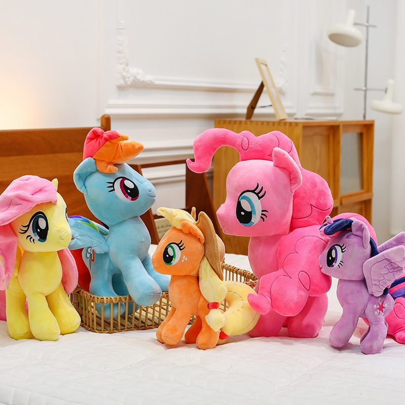 Gấu bông ngựa cầu vồng my little pony dễ thương, Gấu bông kỳ lân hoạt hình đáng yêu làm quà tặng cho bé