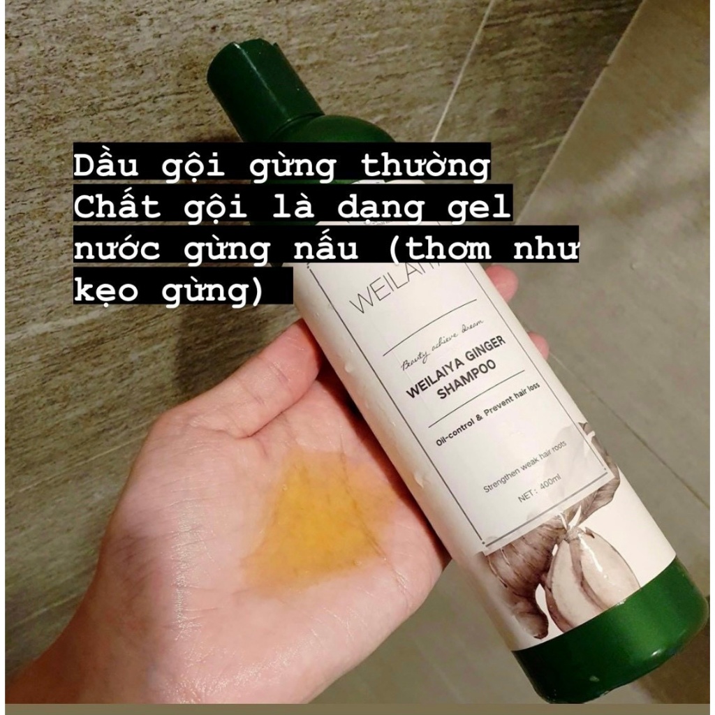 Dầu gội gừng trắng giảm rụng và hỗ trợ kích mọc tóc Weilaiya Ginger Shampoo 400ml