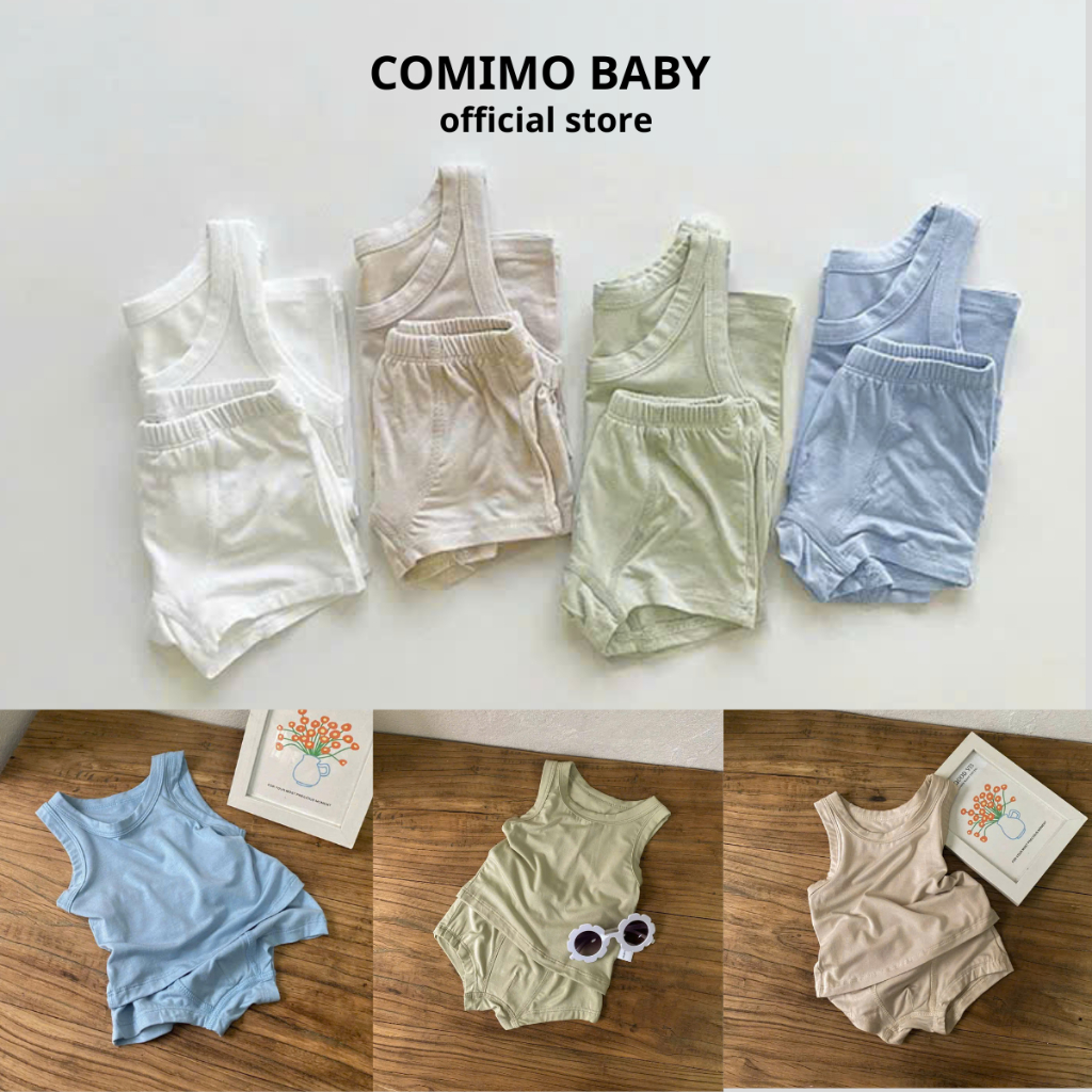 [Mua 3b tặng 1b] Bộ ba lỗ thun lạnh bé trai COMIMO BABY – bộ sát nách cho bé trai Mềm Mịn 5–19kg